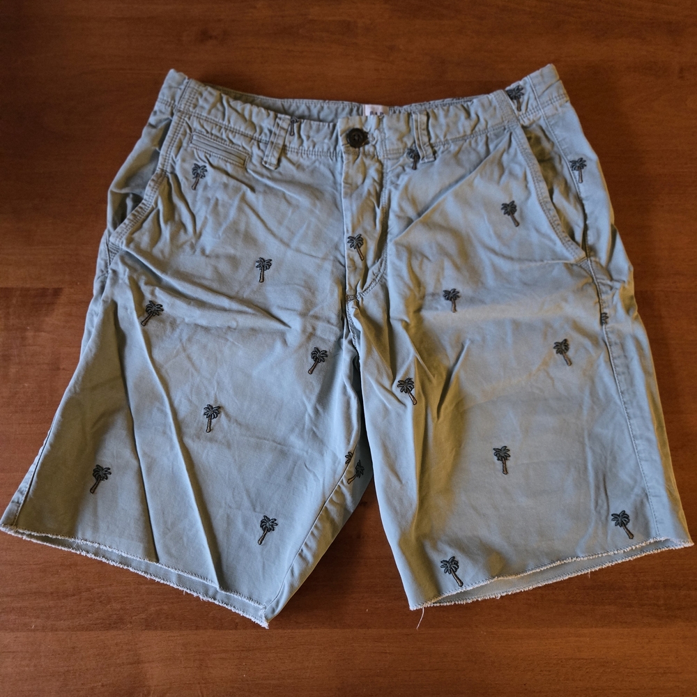 GAP Men's 29 Green Palm Print Shorts